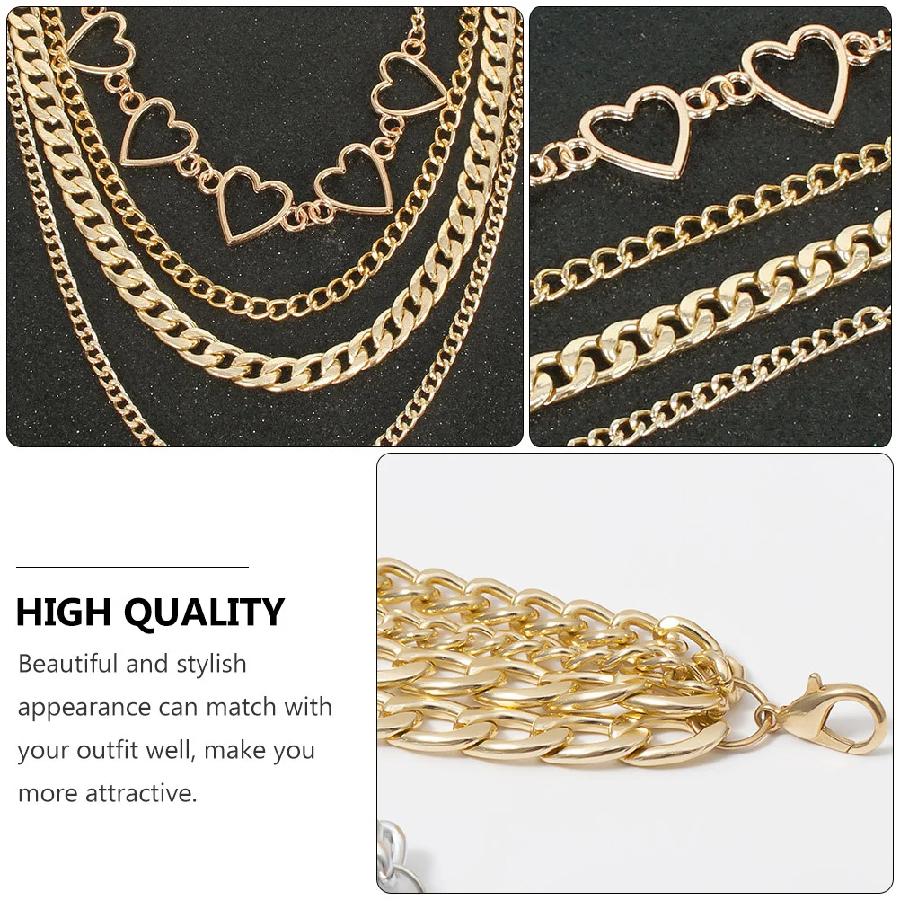 

1Pcs Love Heart Hollow Pendant Multi-Layer Necklace Elegant Clavicle Chain for Party Birthday Daily Wear Woman's Necklace