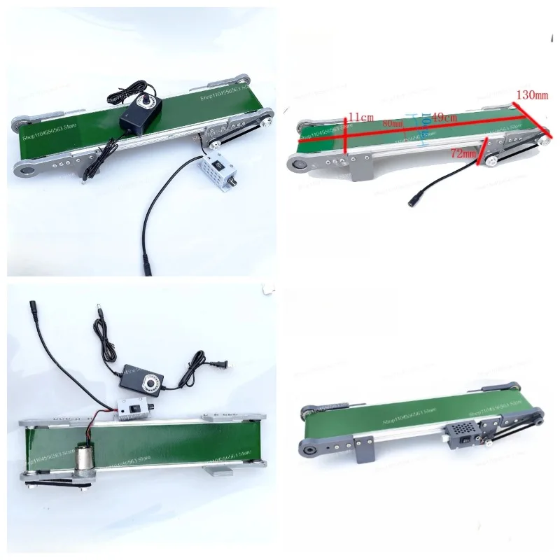 

PVC desktop small conveyor belt conveyor forward and reverse suspension speed regulation line model popular science friction DIY