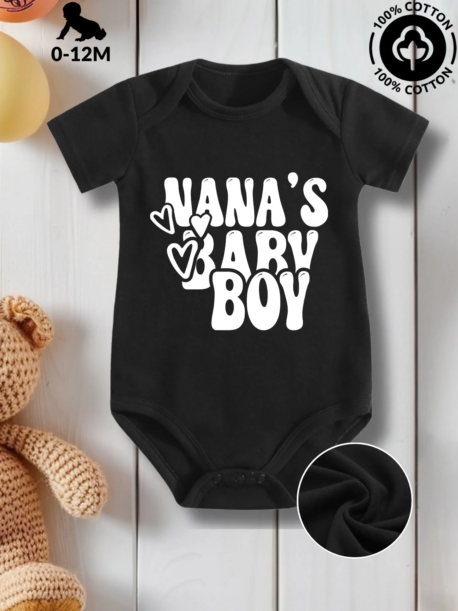 

Детский костюм для ползания унисекс для маленьких мальчиков Nana, комбинезон для ухода за кожей из чистого хлопка, всесезонная одежда, черное боди 190GSM