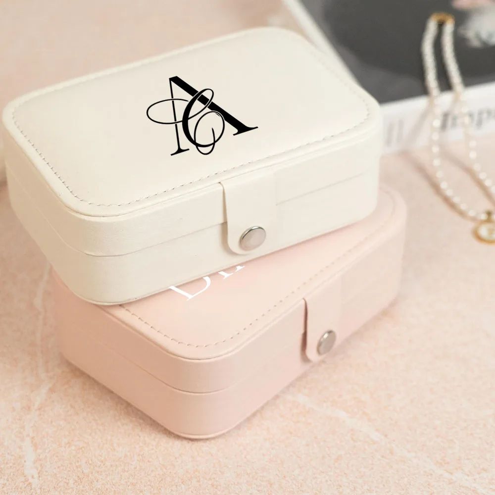 Personalised Travel Jewelry box Custom Name Portable Jewelry Case Leather Jewelry Travel Case Best Friend Gifts Christmas Gifts - Image 2