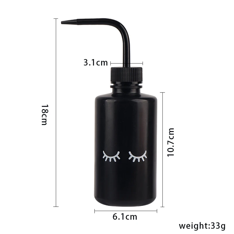 1pcs 250ml Eyelash Cleaning Bottle Lash Extension Wash Bottles Water Squeeze Dropper Lash Shampoo Curved Spout Pot Makeup Tool