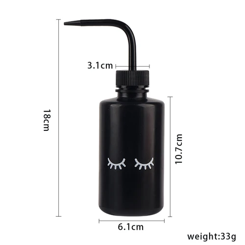 Imagen 2 del producto Botella de limpieza de pestañas de 250ml, botellas de lavado para extensión de pestañas, gotero para apretar agua, champú para pestañas, boquilla curva, herramienta de maquillaje, 1 Uds.