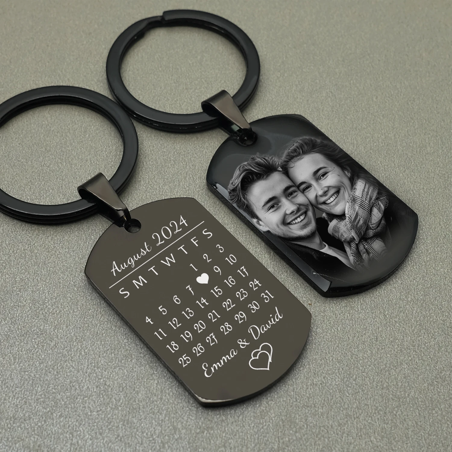 맞춤형 사진 키체인, 커스텀 사진 커플 키체인, 기념 선물, 남녀공용 키체인