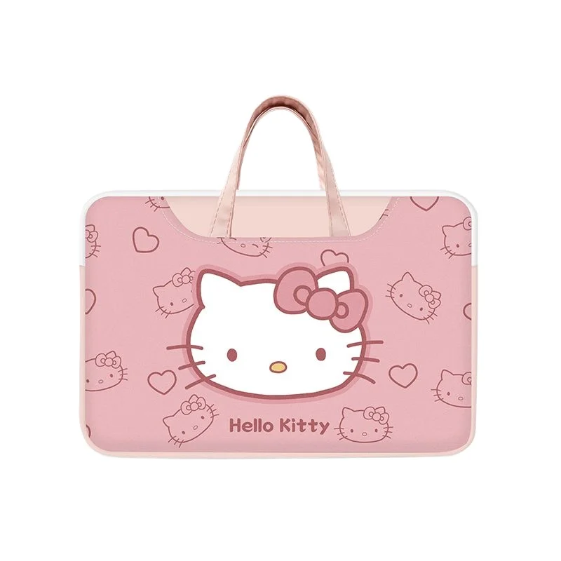 MINISO Laptop Handbag for Women Ladies Kawaii Hello Kitty Briefcase for Apple Lenovo Huawei Waterproof Portable Designer Bag