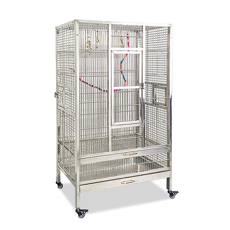 

stainless steel bird cage, special for parrots, large and extra large Xuanfeng gray tiger skin, luxury breeding, large parro