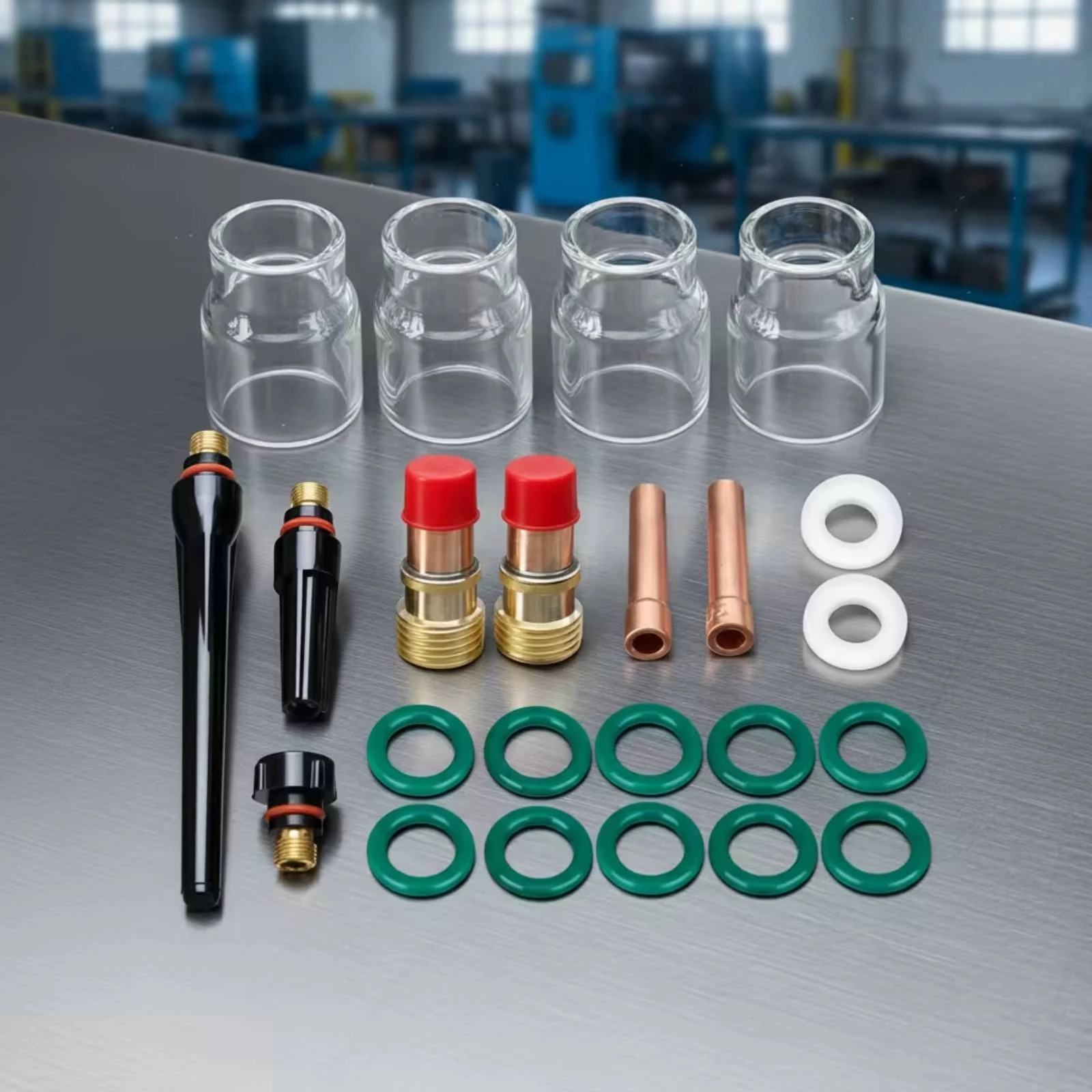 23 Pieces TIG Joining Torch Accessory Kit Heat-Resistant Joining Torch Kit with Glass Cups Hardware Transparent Precision