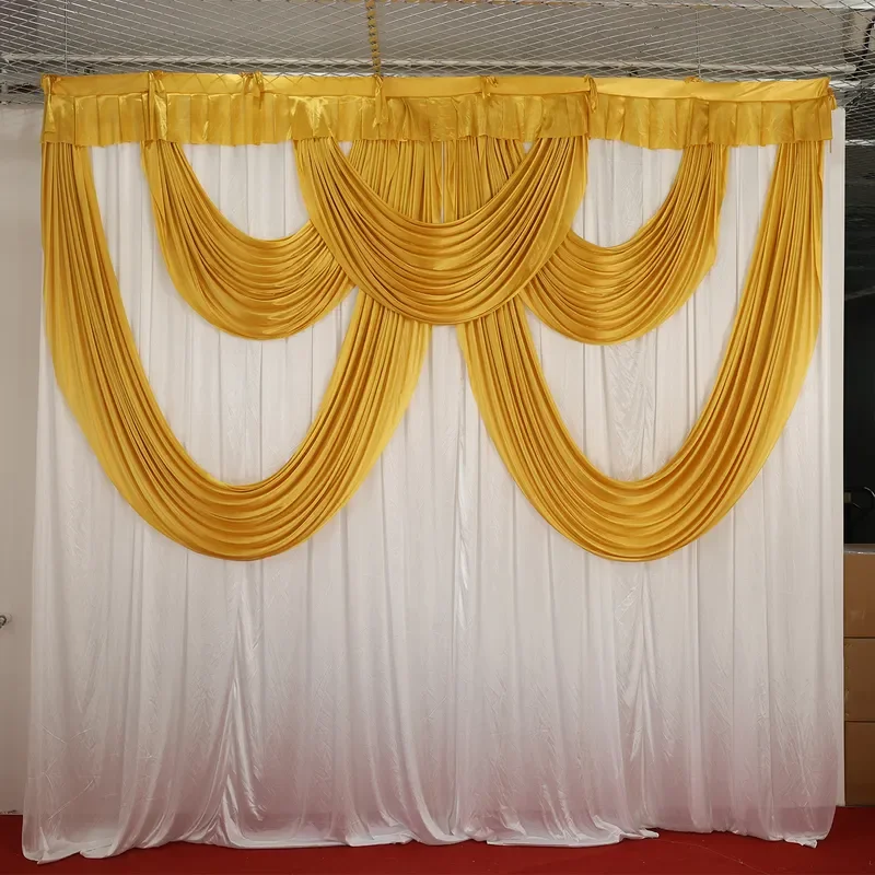 Elegant Ice Silk Wedding Backdrop Curtain for Stage Decoration Soft Fabric Drape Cloth for Birthday Party Photo Booth