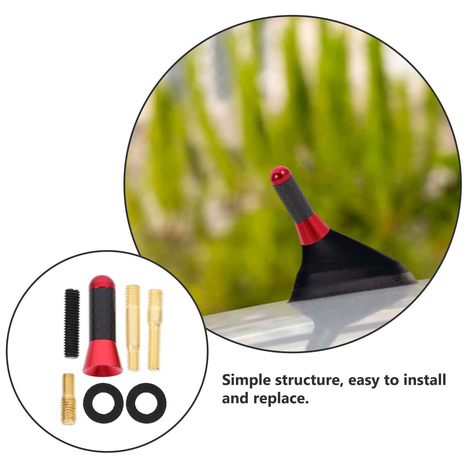 

Radio Carbon Fiber Automotive Antenna Replacement for Truck Indoor Decoration Stubby