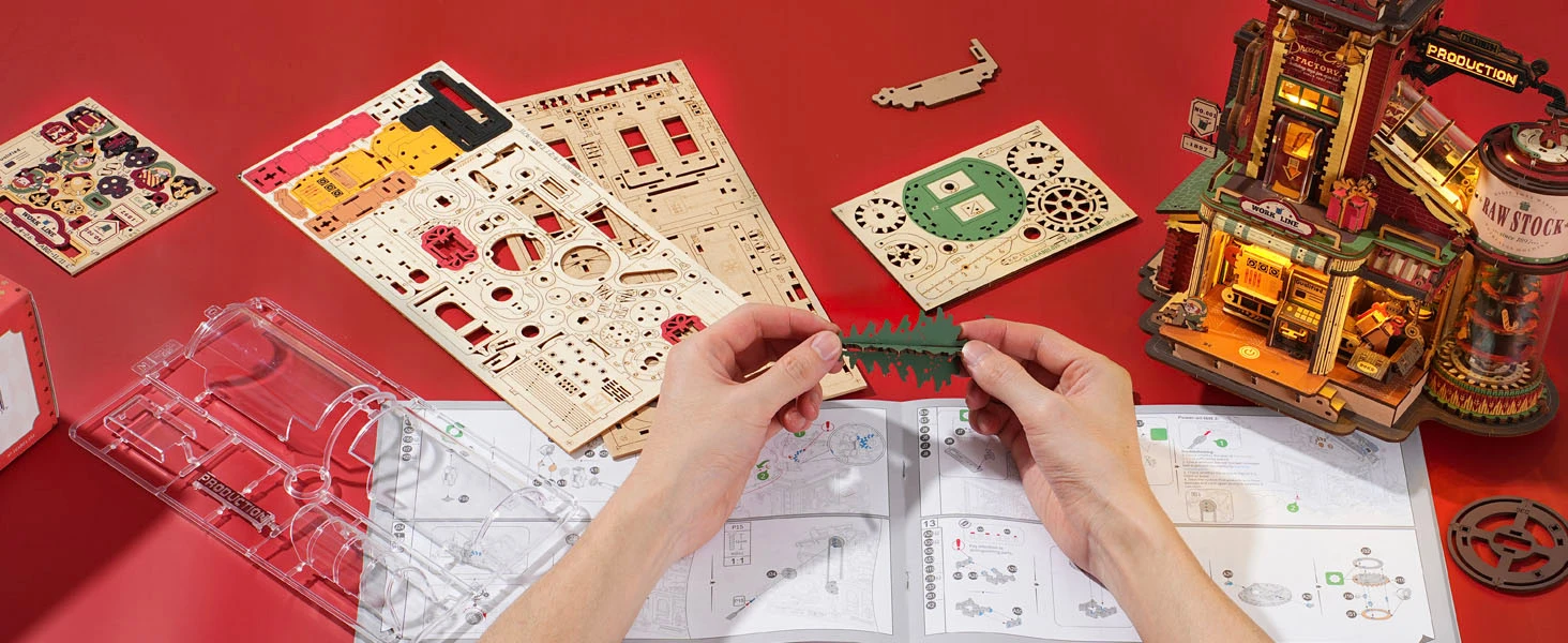 ROBOTIME LGC01+LGA01+LG01 3-in-1 Puzzle 3D in Legno Piste per le Biglie Modellismo da Costruire Adulti, Marble Run Wooden Puzzle, LED Elettrico Regalo di Compleanno Uomo, LGX02 (=LGC01+LGA01+LG01