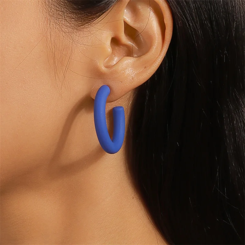 Aihua Koreanische Einfache Große Runde Hoop Ohrringe Für Frauen Bunte Geometrische Kunststoff Übertrieben Ohrring Trendy Ohrringe Schmuck – Detail 20