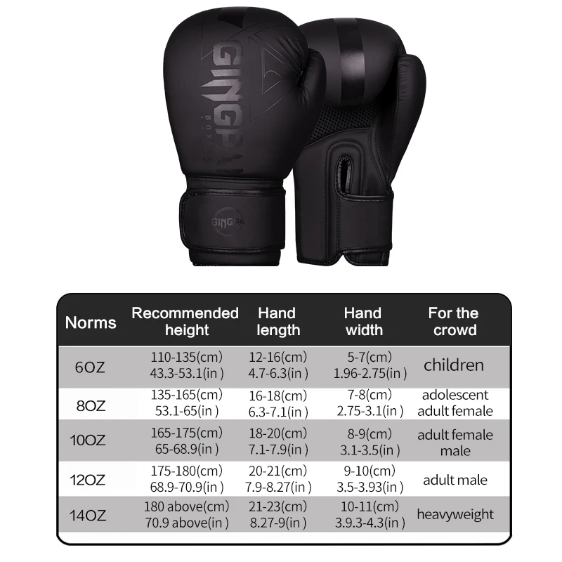 6 8 10 12 14 OZ PU Kick Boxing guanti Karate Muay Thai Guantes De Boxeo Free Fight MMA Sanda Training per adulti uomo donna