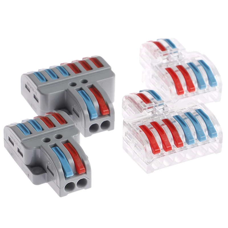 1pcs Universal Wire Connector Mini Fast Wiring Electrical Cable Conector Push-in Conductor Terminal Block PCT-222 SPL-62 SPL-42