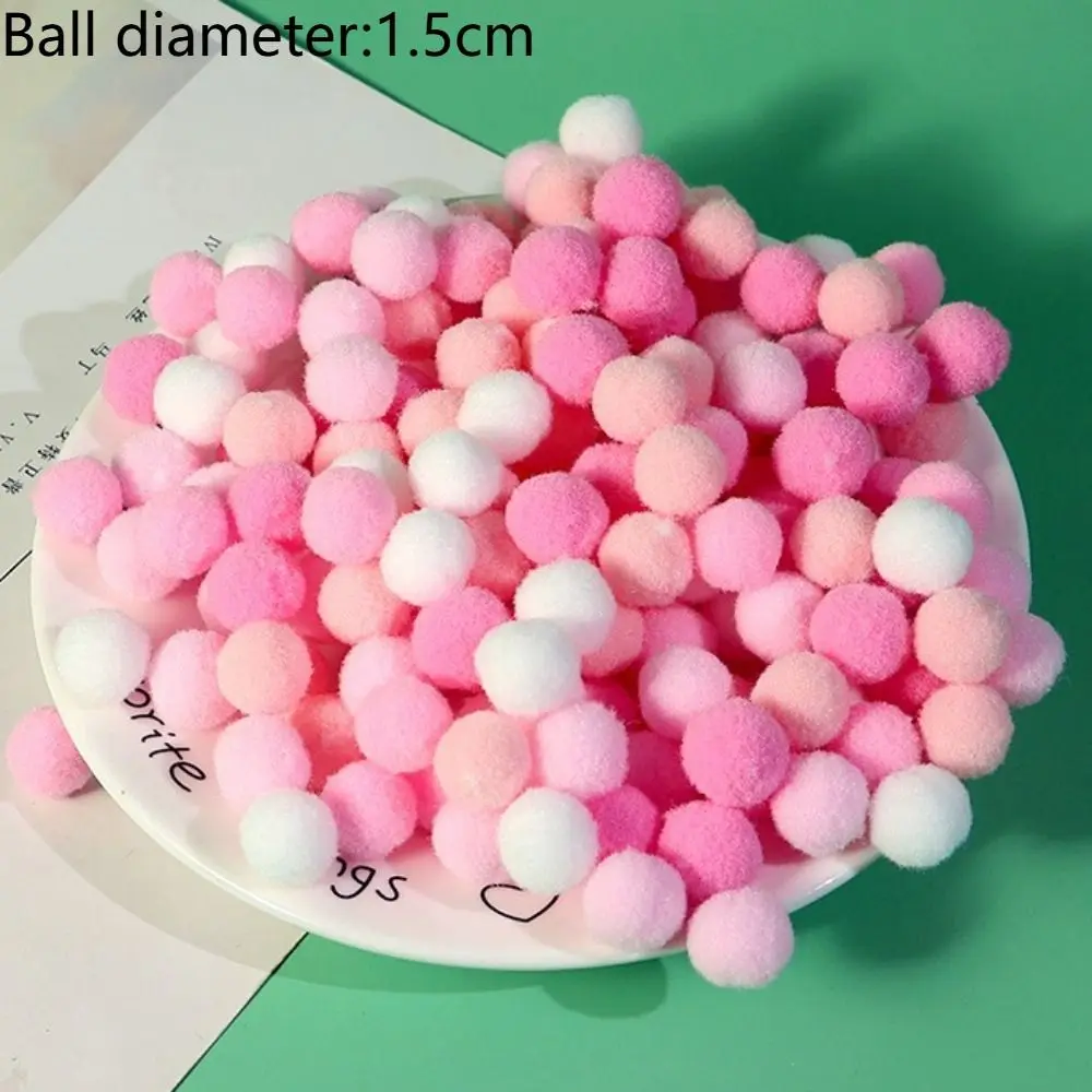 1 Pack Cake Decoration 1cm/1.5cm Pompom Fur Balls Macaron Colors DIY DIY Pom Pom Ball Elasticity Mini DIY Ball Clothing
