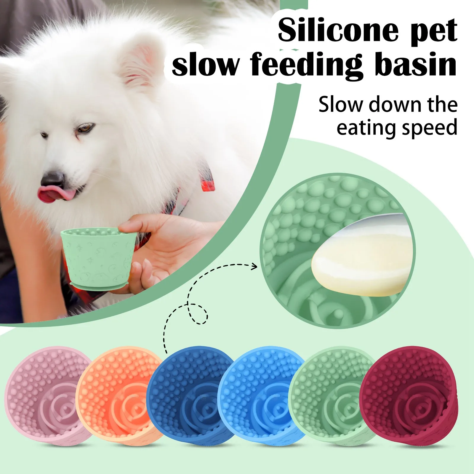 

Anxiety Relief Dog Licking Mat Freezer Dispenser Non-Slip Anti-Choking Silicone Slow Feeder Lick Bowl For Small Dogs and Cats