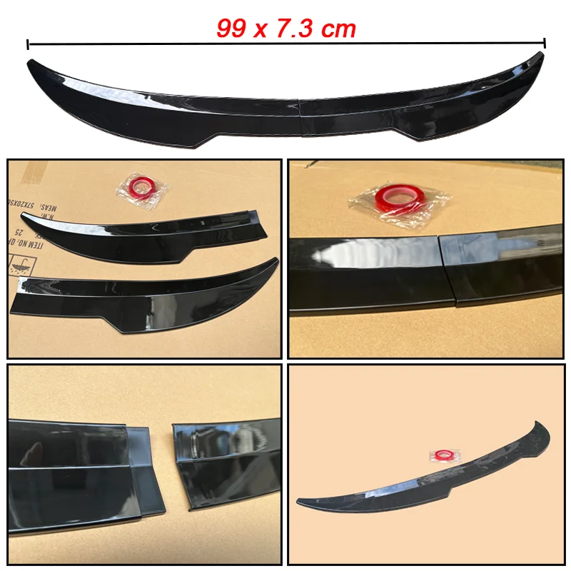 2Pcs 99cm Car Rear Roof Spoiler Lip For Volkswagen VW Golf 8 MK8 GTI 2021-2023 Gloss Black ABS - view 3