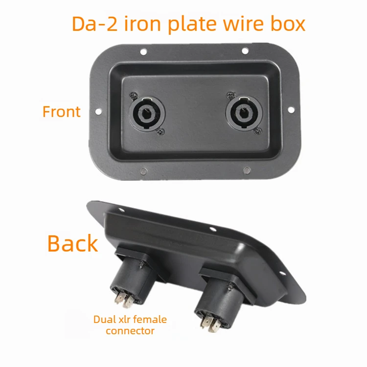 VYOPBC 2PCS Stage Speaker Aansluitdoos Metalen Plaat XLR-ingang + 6.35mm Microfoon Jack Audio Connector Paneel