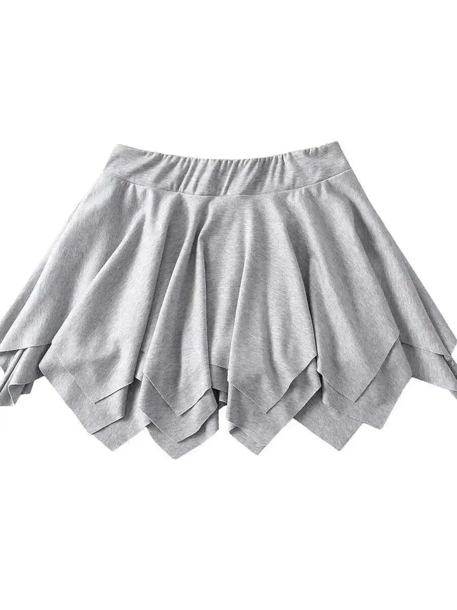 Letnia seksowna, czysta, luźna spódniczka mini z falbankami, damska spódnica z wysokim stanem, modelująca biodra, plisowana, w kształcie litery A, H2JI