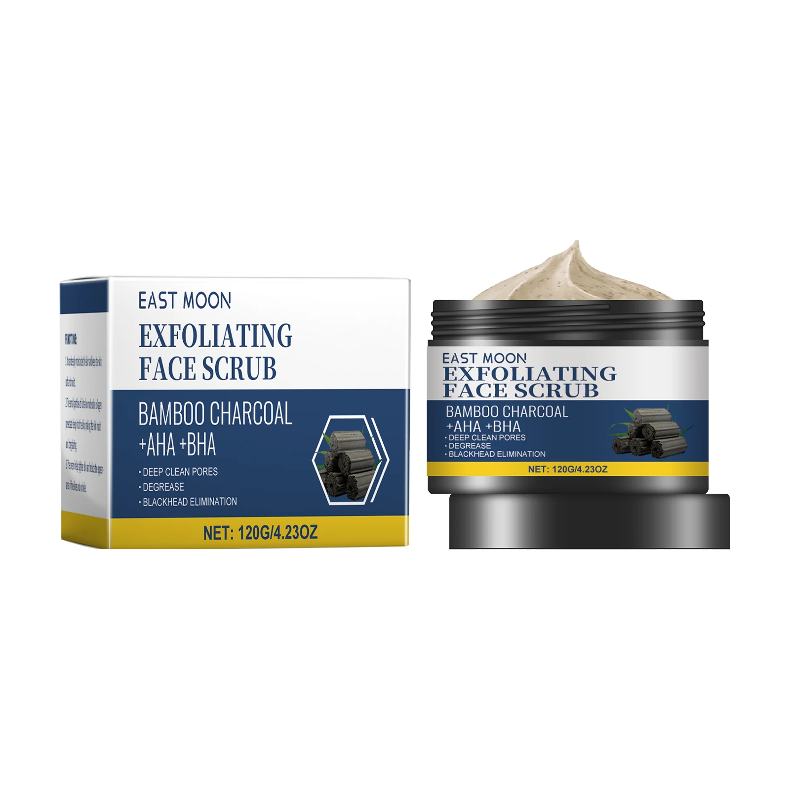 

East Moon Charcoal Facial Scrub Gentle Exfoliating Comfort Cleansing Face Moisturizing Moisturizing Scrub 2pcs