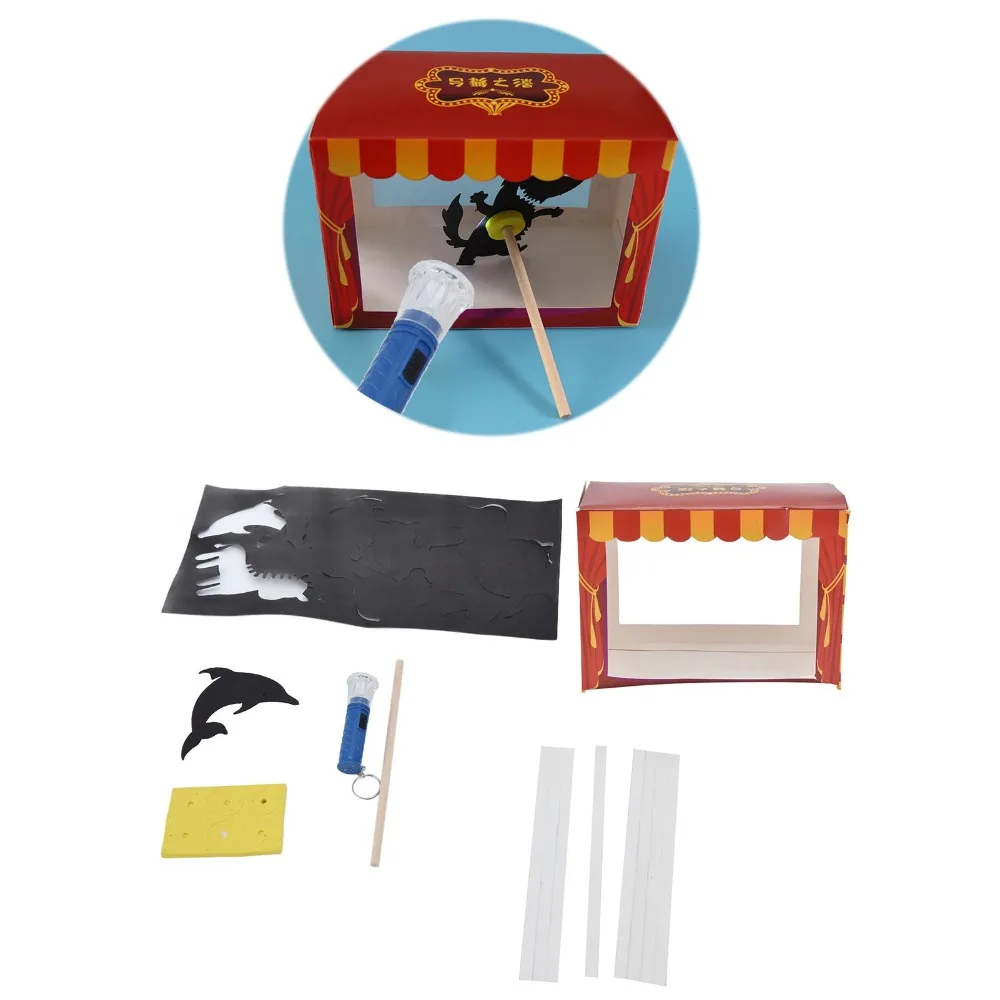 DIY Shadow Puppet Toys Shadow Play Puppet Theater Style Wooden Hand Puppet Toy Set Chinese Shadow Toys Classroom Activity