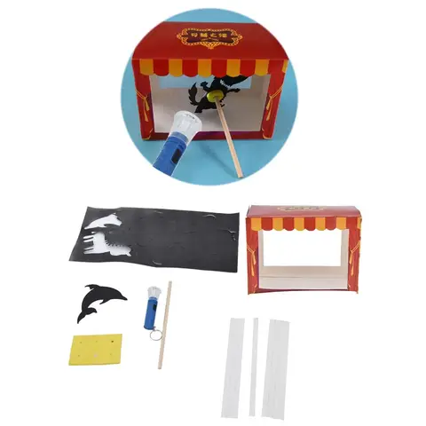 DIY Shadow Puppet Toys Shadow Play Puppet Theater Style Wooden Hand Puppet Toy Set Chinese Shadow Toys Classroom Activity