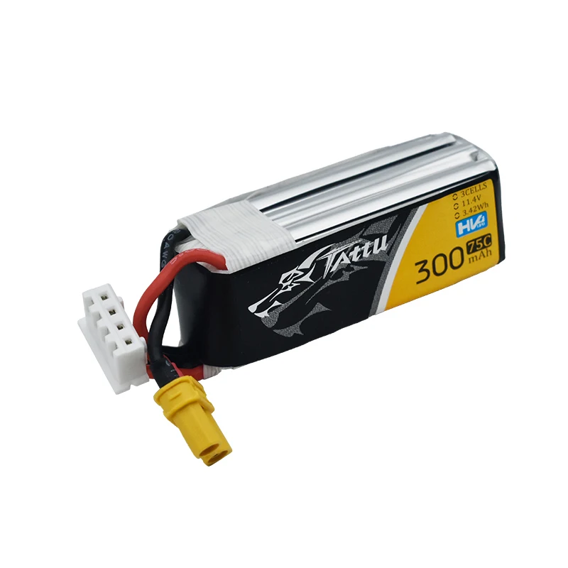 TATTU 11.4V Lipo Battery 300mAh 75C With XT30 Plug For RC FPV Airplane Quadcopter Helicopter Drone Parts 3S Battery