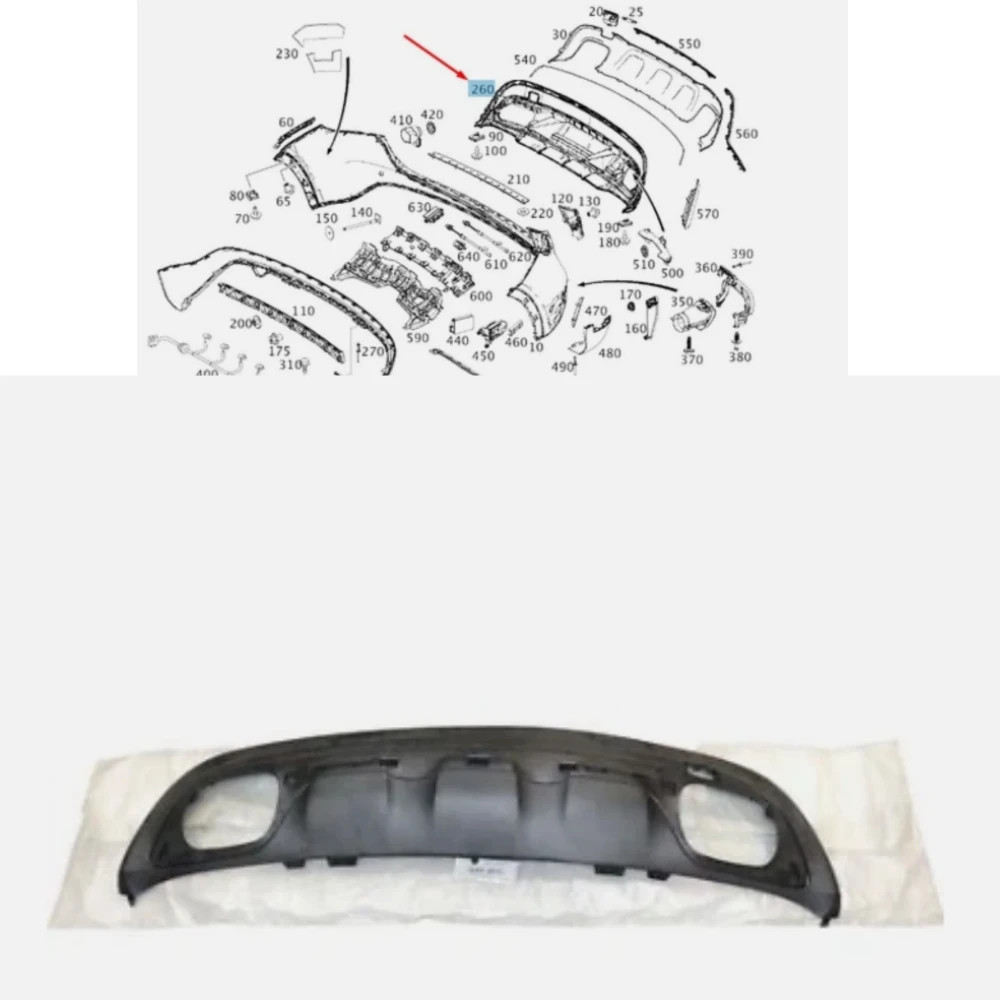 

НИЖНЯЯ НАКЛАДКА ЗАДНЕГО БАМПЕРА для Mercedes-Benz GLA X156 W156 GLA250