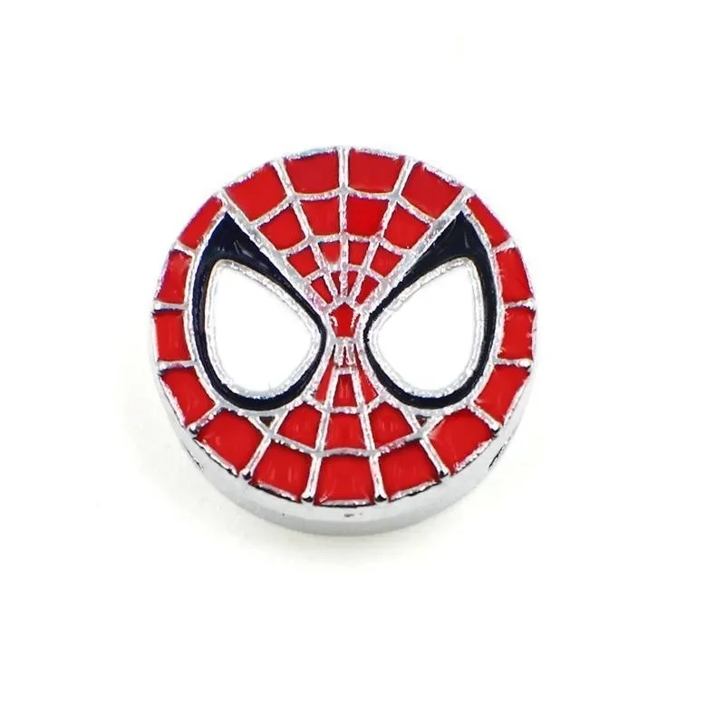 8mm Enamel Spiderman Superman Charms Accessories Suitable for Wrist Bracelets DIY Disney Bead for Jewelry Making Kids Gifts
