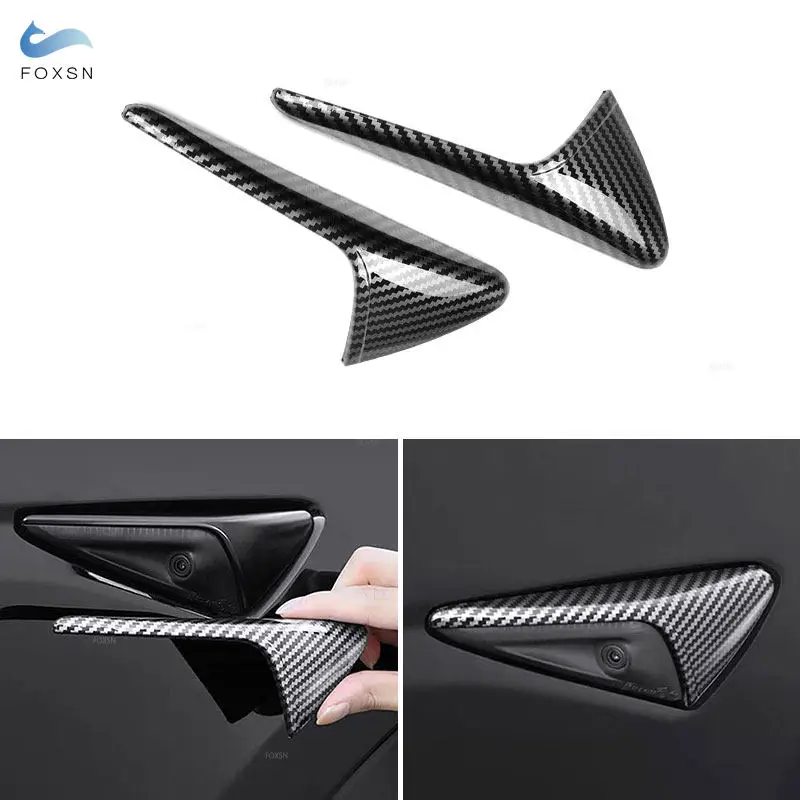 

Для Tesla Model 3 Y Highland Juniper 2025, боковая крышка камеры, защита объектива, декоративная доска из АБС-пластика, аксессуары с узором из углеродного волокна