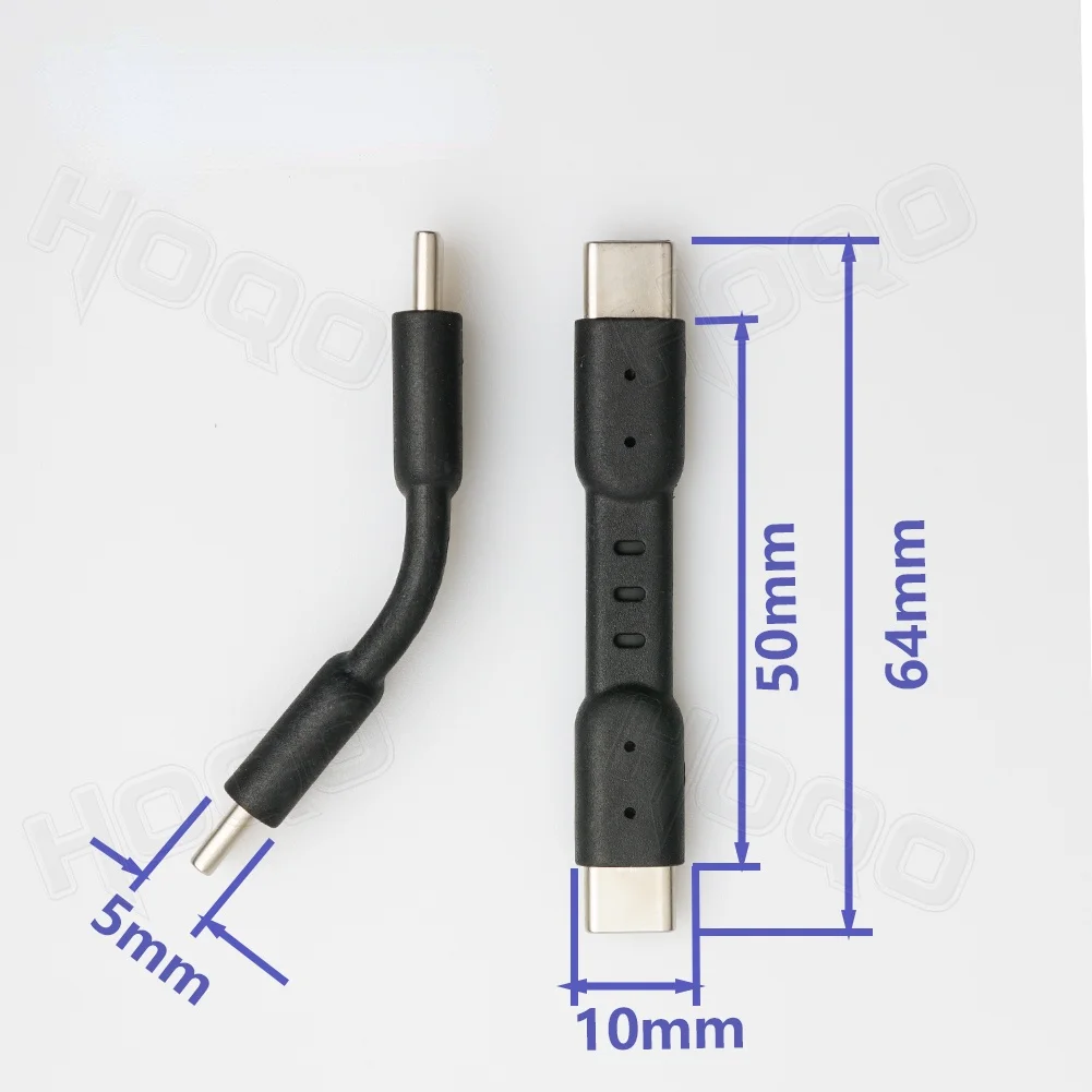 Ultra-krótki kabel USBC, łączy się z telefonem komórkowym z USB DAC + wzmacniacz słuchawkowy, męski na męski kabel typu C do Samsung SSD T5