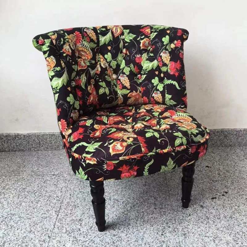 European retro single sofa, leather fabric, fashionable small apartment, study bedroom computer chair