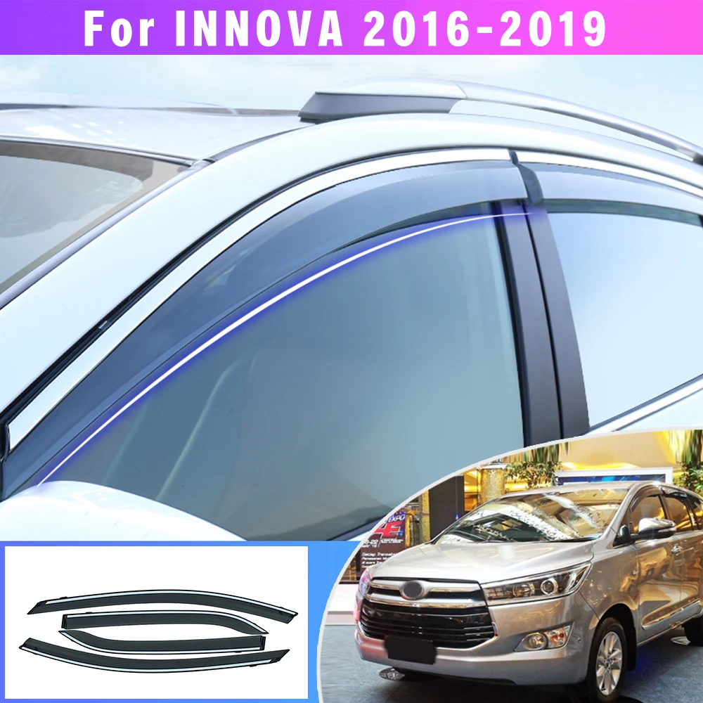 Weather  Shield  Window Visor Deflector Guard For Toyota INNOVA 2016 2017 2018 2019  Auto Accessories 4pcs Car Styling Awnings