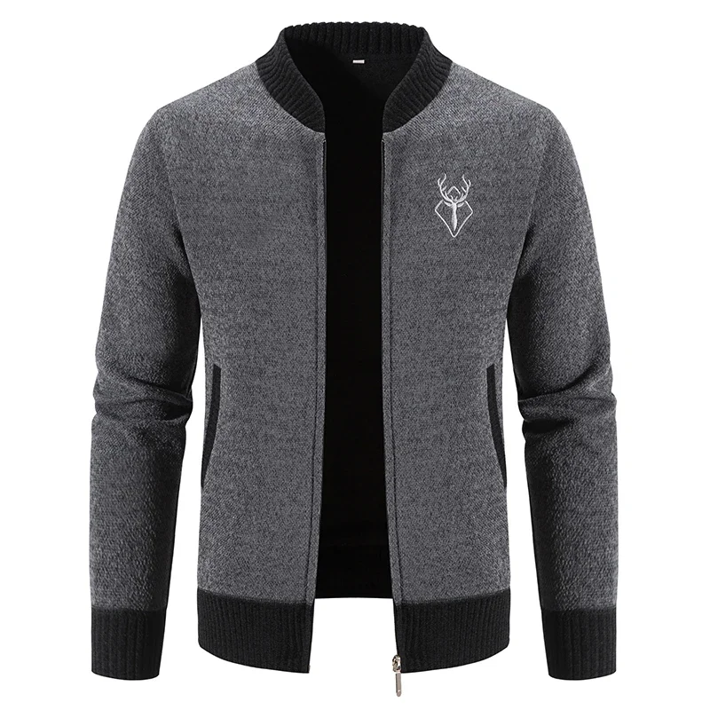 High Quality Men Thicker Warm Stand-up collar Fit Cardigans Coats Men Cardigan Sweaters Jackets Winter Casual Sweatercoats3XL