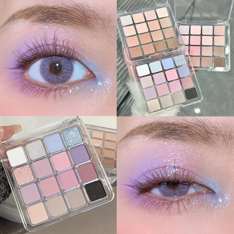 Matte Blue Pink Glitter Eyeshadow Palette Shimmer Shine Eye Shadow Makeup Pallete Nude Smokey Earth Color Eye Pigments Cosmetic