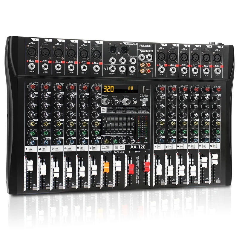 Fuluode 6/8/12 Channel Professional Mixer Control Panel Audi