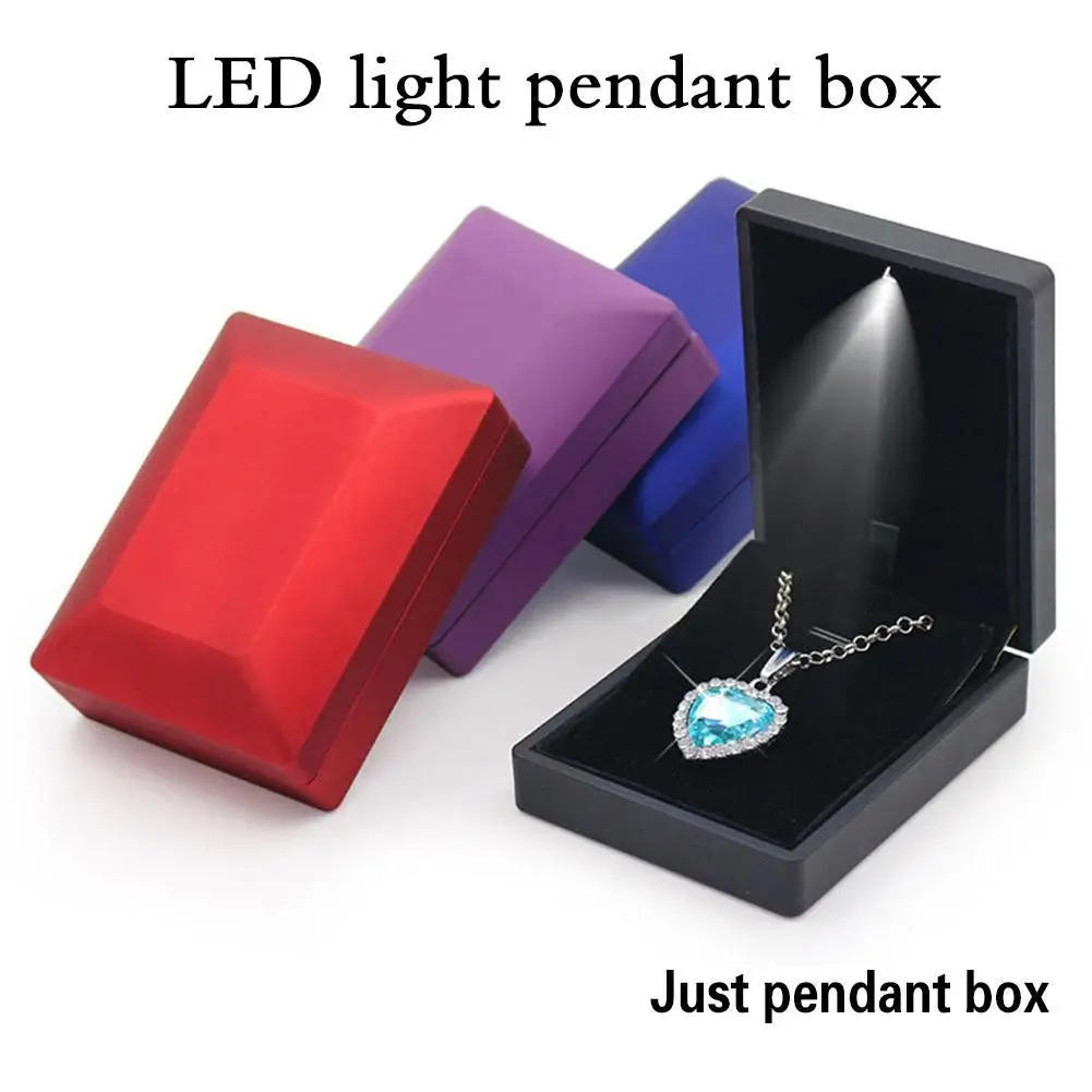 LED Lighted Gift Box Engagement Box Jewelry Box for Ring Earring Necklace Case LED Wedding Rings Box with Backlight I9Z5
