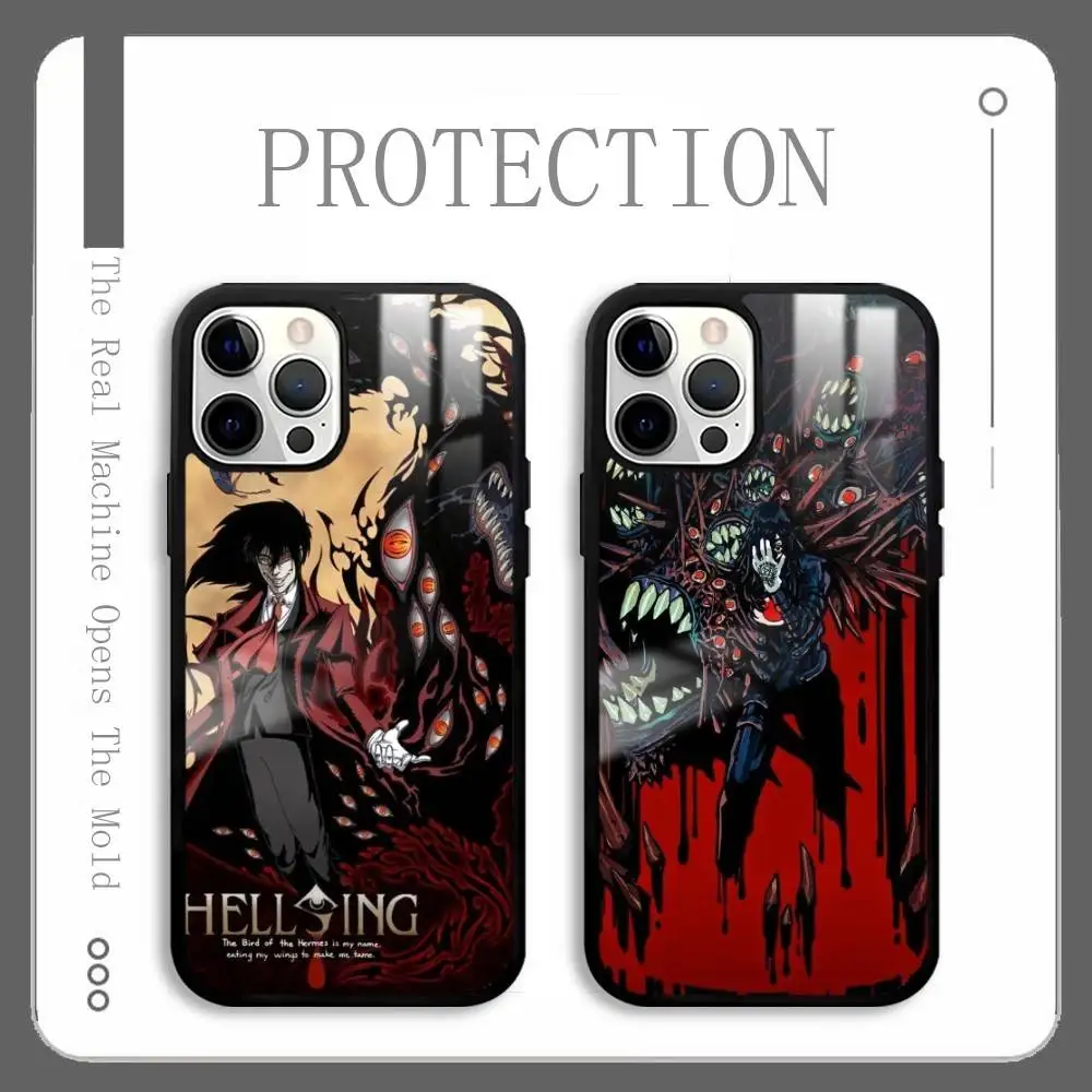 

H-Hellsings Anime Cool Phone Case For IPhone 16 15 14 13 12 11 Pro Max Plus Mini Plus Hard Mirror Surface Protect Funda