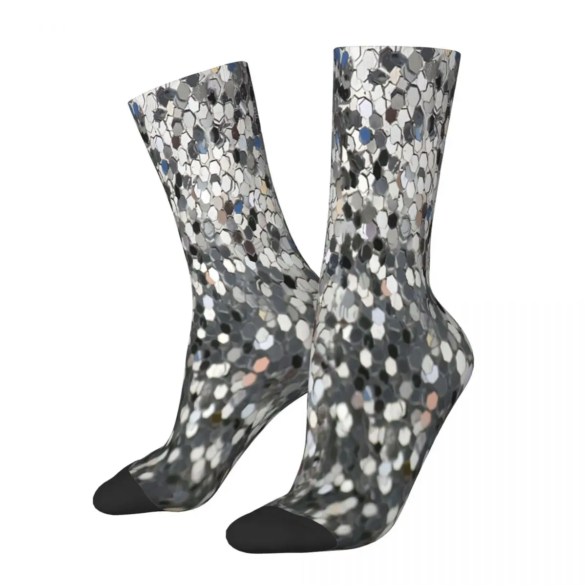 

Silver Sequins Socks Male Mens Women Winter Stockings Hip Hop