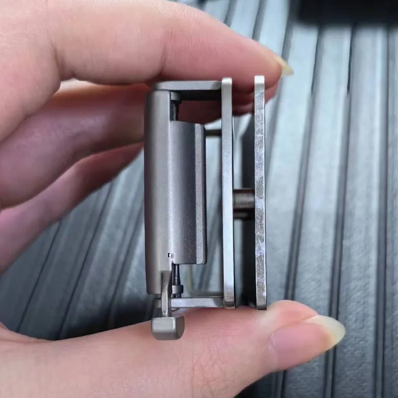 التيتانيوم النقي 35/38 مللي متر واسعة السيارات مشبك حزام خصر رئيس ملحق-التيتانيوم غير قابل للصدأ الرجال تنوعا العشب نمط مشبك حزام #4