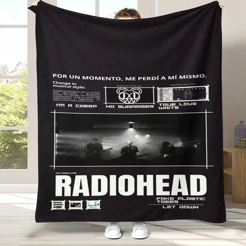 3D British Rock Band R-Radiohead Soft Flannel Throw Blanket,Cozy Warm Blanket for Bed,Sofa,Living Room,Picnic,Camping,Home Decor