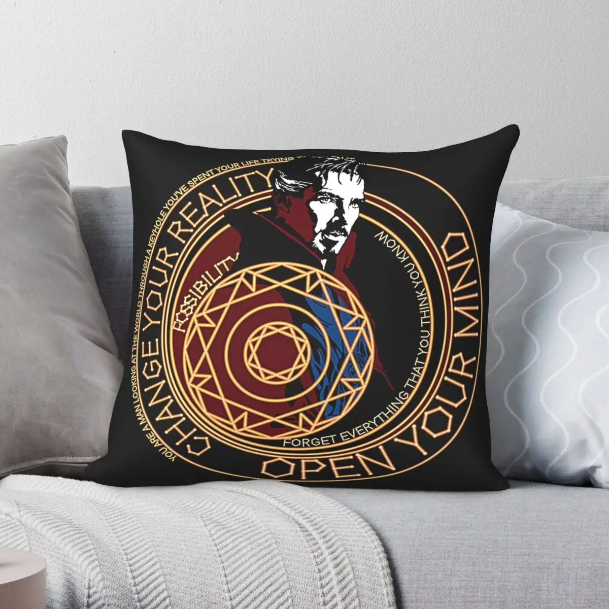 Dr Strange Pillowcase Polyester Linen Velvet Pattern Zip Decor Throw Pillow Case Sofa Seater Cushion Case