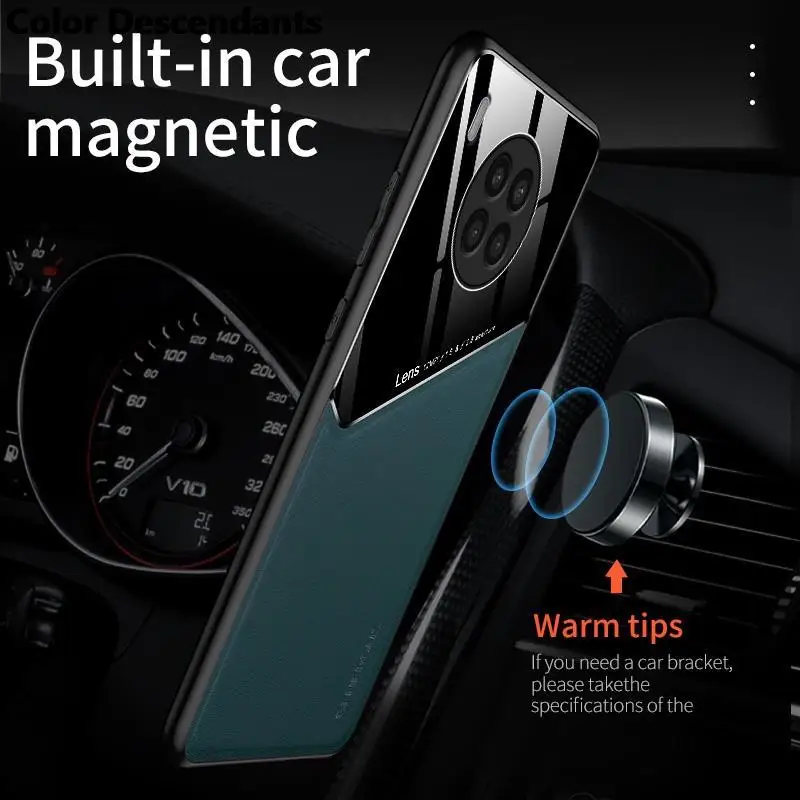 حامل مغناطيسي للسيارة غطاء هاتف من الجلد شبكي لهاتف شاومي بوكو x3 برو x3pro x 3 nfc pocox3 nfs حافظة مقاومة للصدمات