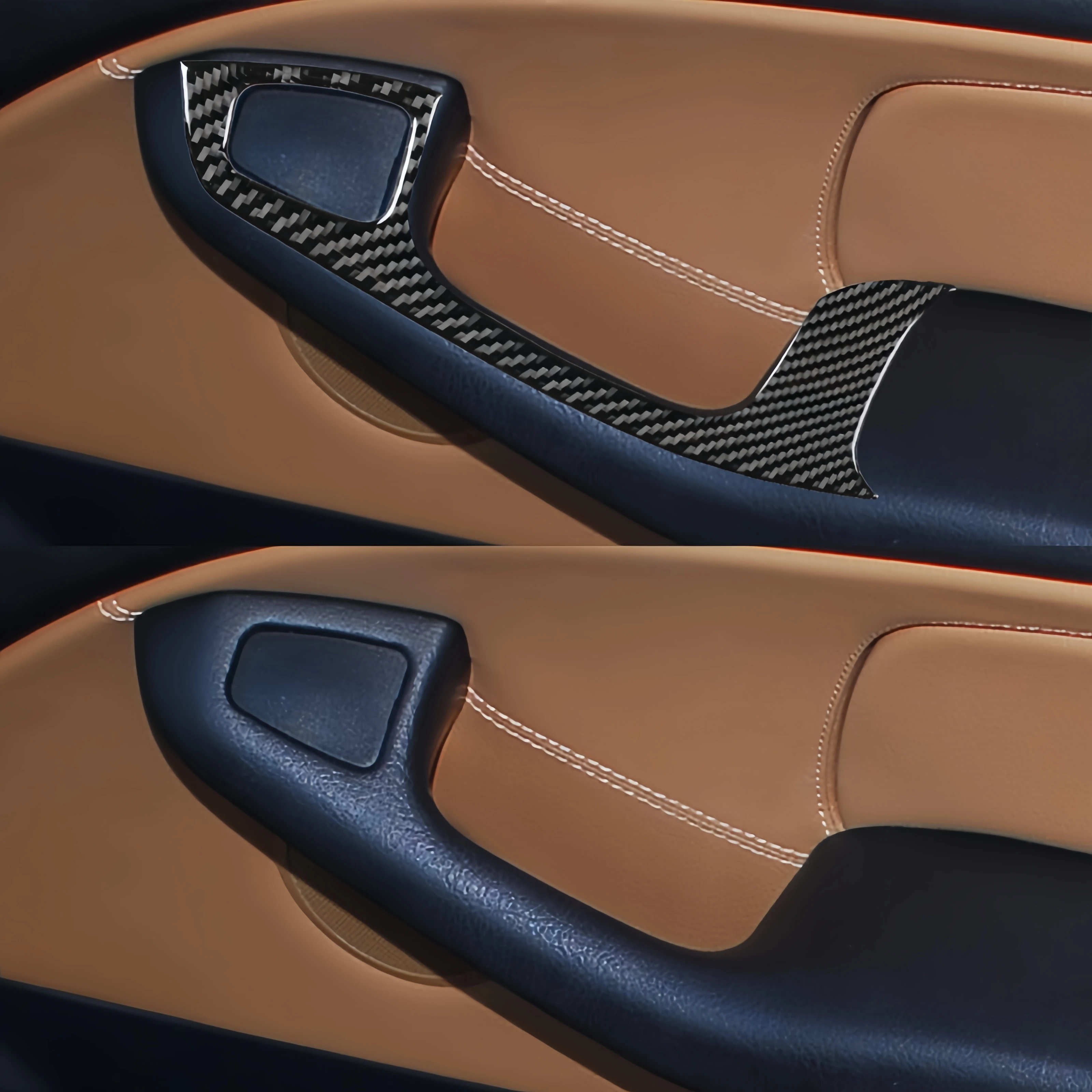 For BMW E46 Accessories 1998-2005 Carbon Fiber Interior Car Door Armrest Trim Cover Decoration Stickers Наклейка На Автомобиль