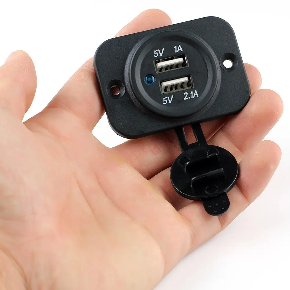 

Dual USB Motorcycle Mobile Phone Power Supply Charger Waterproof Socket 12V