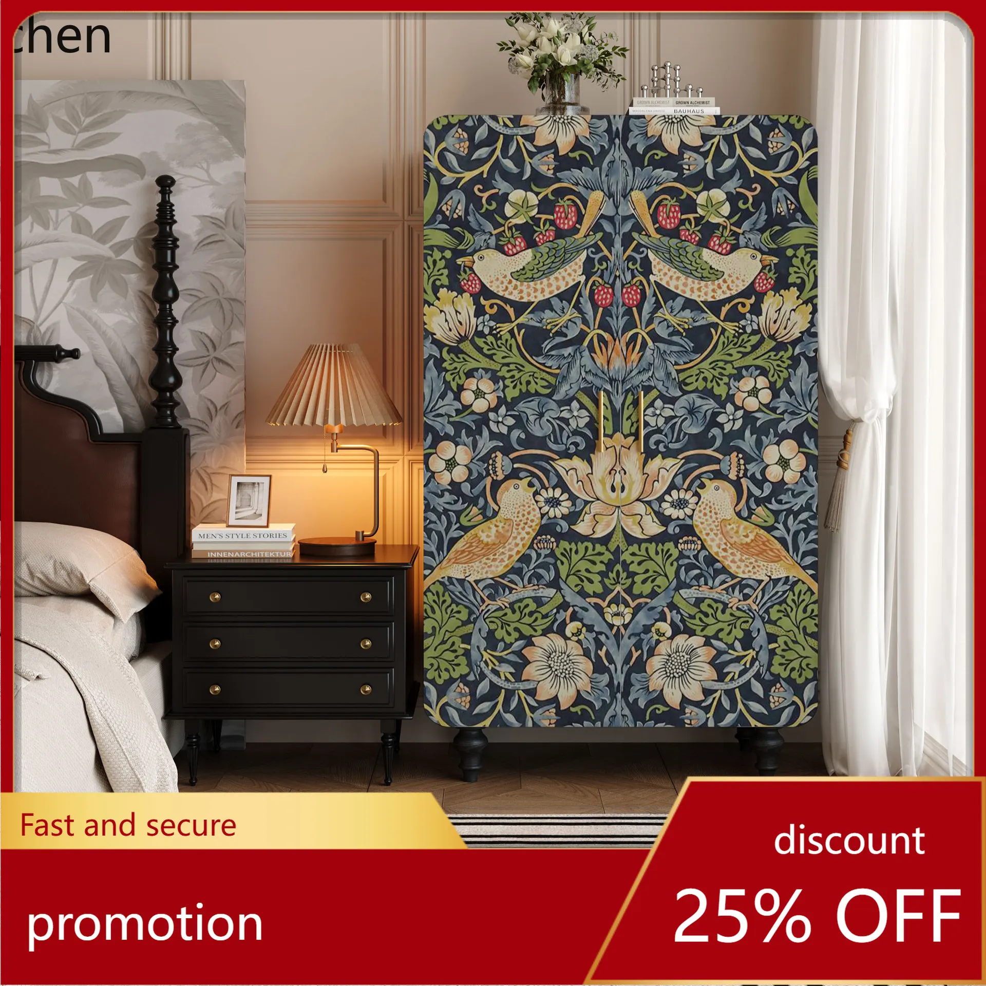 

ZML Wardrobe Cloakroom Large Capacity Storage Hanging Clothes Cabinet Solid Wood Painted Storage Cabinet
