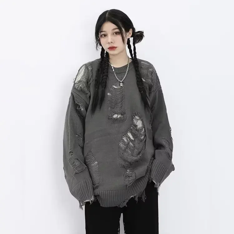 2023 New European Style Two-piece Illusion Hole Sweater For Men Women Autumn Winter Idle Fashion Hollow Out Single Piece