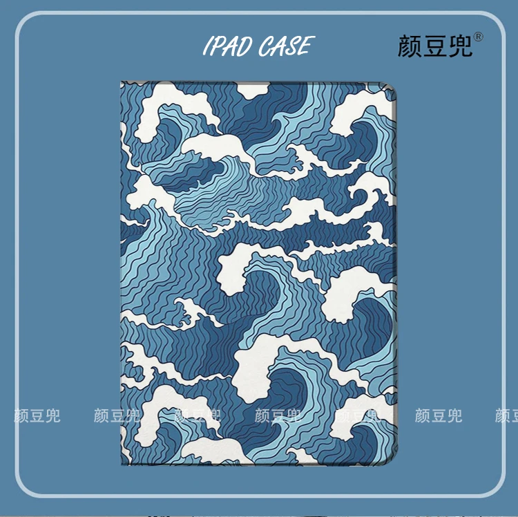 

Anime Blue Sea Wave Case For iPad 10.2 7th 8th Air 2 3 Mini 1 2 3 5 Case Luxury Silicone For iPad Air 4 5 For Pro11