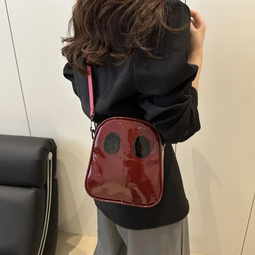 Adjustable PU Halloween Ghost Bag Waterproof Zipper Clear Shoulder Bag Transparent Large Capacity Crossbody Bag Women