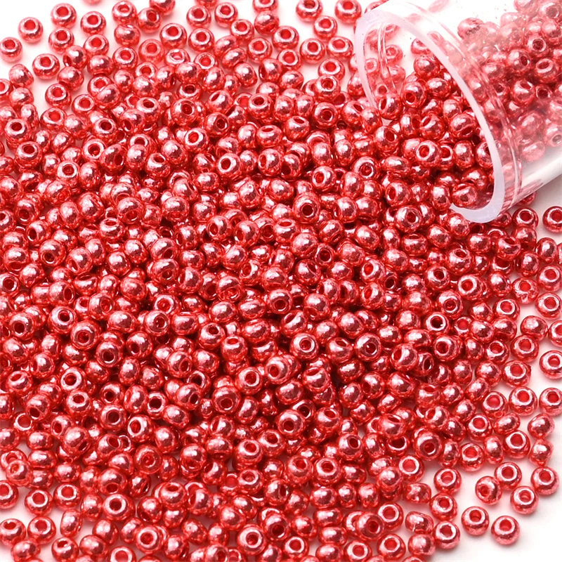 12 Gramm/Röhre, 2 mm, metallische Rocailles, japanische runde Glas-Rocailles für DIY-Handarbeit, Kleid, Schmuck, Nähen, 1200 Stück