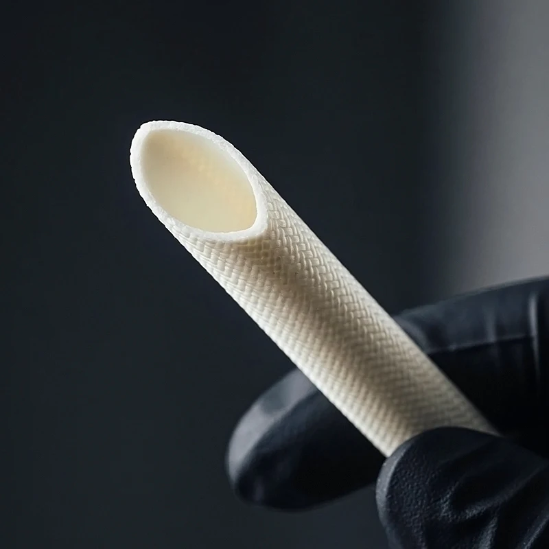 Inner Diameter 2-12mm, 200 Degree White Outer Fiber Inner Silicon Tube, Moisture-proof and Heat-insulating Wire Harness Sheath