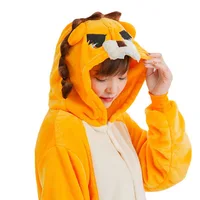Lion Costumes Halloween Festival Cosplay Onesies Unisex Winter Cute Women Men Nightwear Anime Costumes Adults Flannel Sleepwear - Image 6